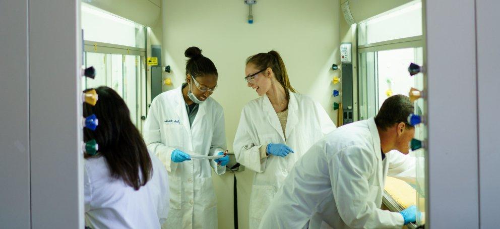 Students working in an SMC lab